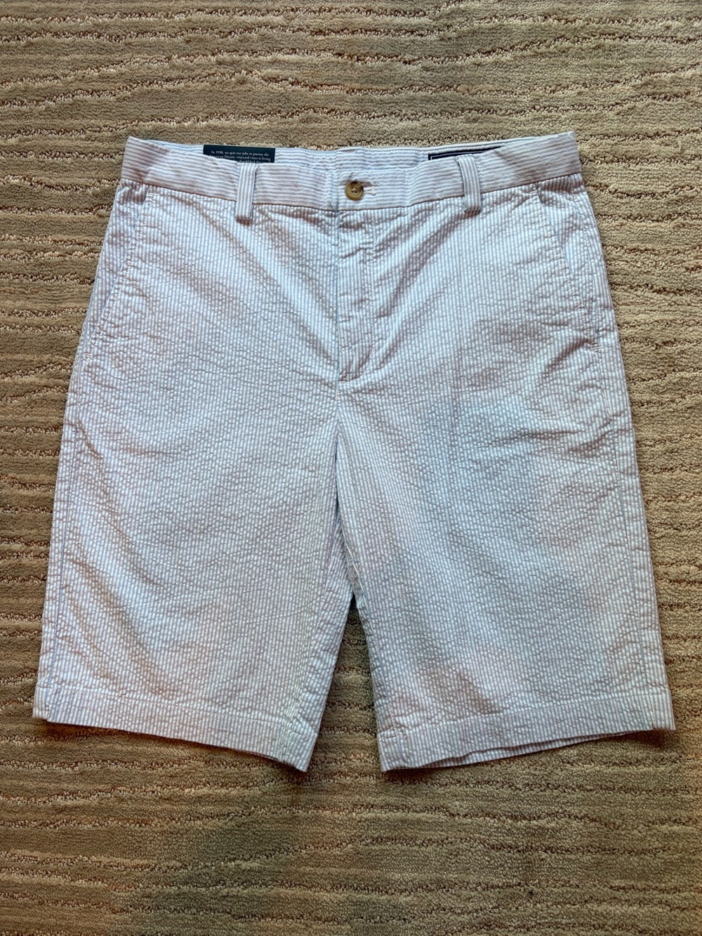 Vineyard Vines Boys Blue & White Seersucker Shorts NWT